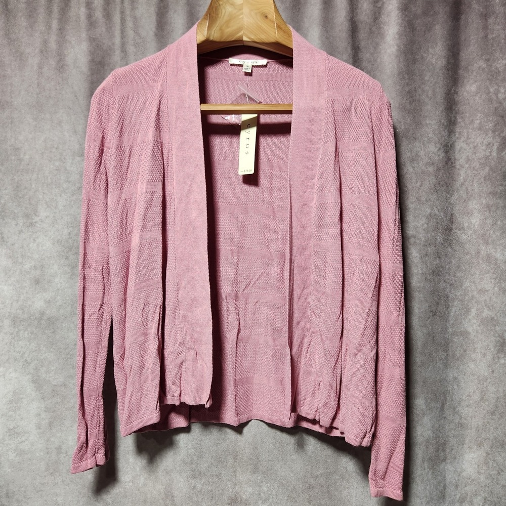 women's CYRUS open Cardigan Sweater pink fox‎ glove Viscose size M lightweight